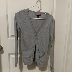 Say What? Light Gray Cardigan Sweater